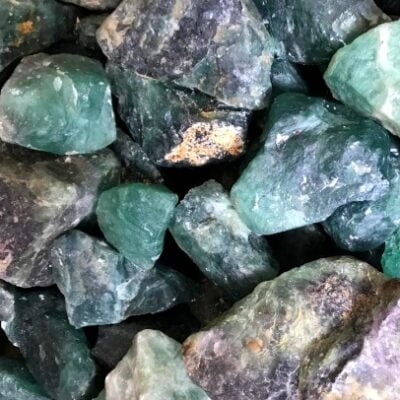 Hammered Green Flourite Crystals