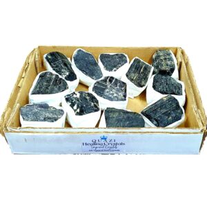 Black Tourmaline Crystal Flat Box