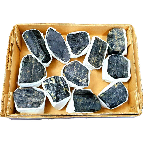 black tourmaline crystal flat box
