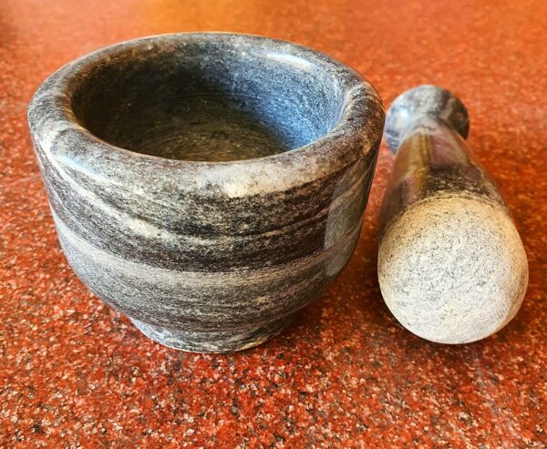 Mortar and Pestle black Marble Handcrafted