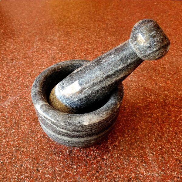 Mortar and Pestle black Marble Handcrafted