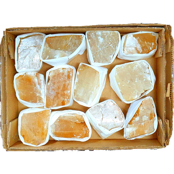 Golden Calcite Crystal flat box