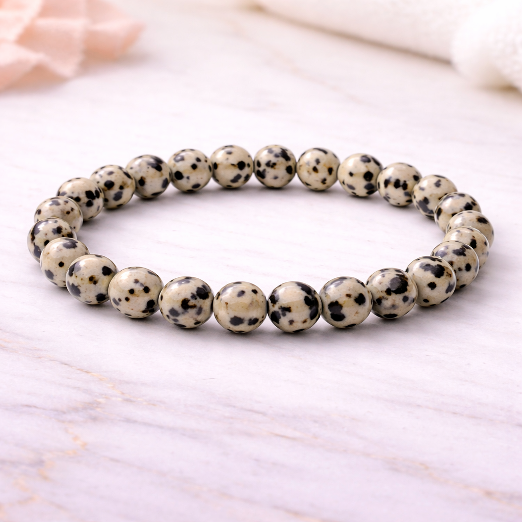 Dalmatian Jasper bracelet by quazi on marble