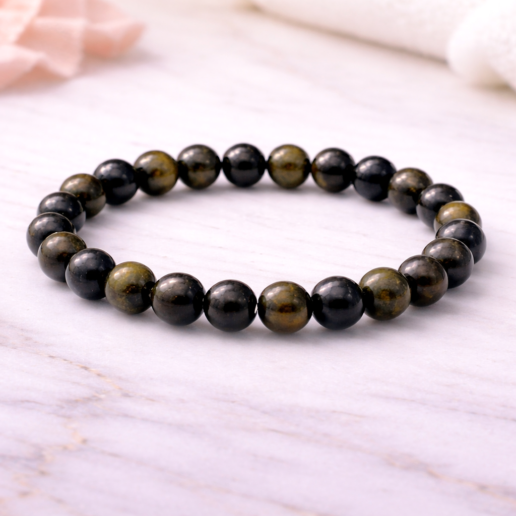 Golden obsidian bracelet by quazi mineral