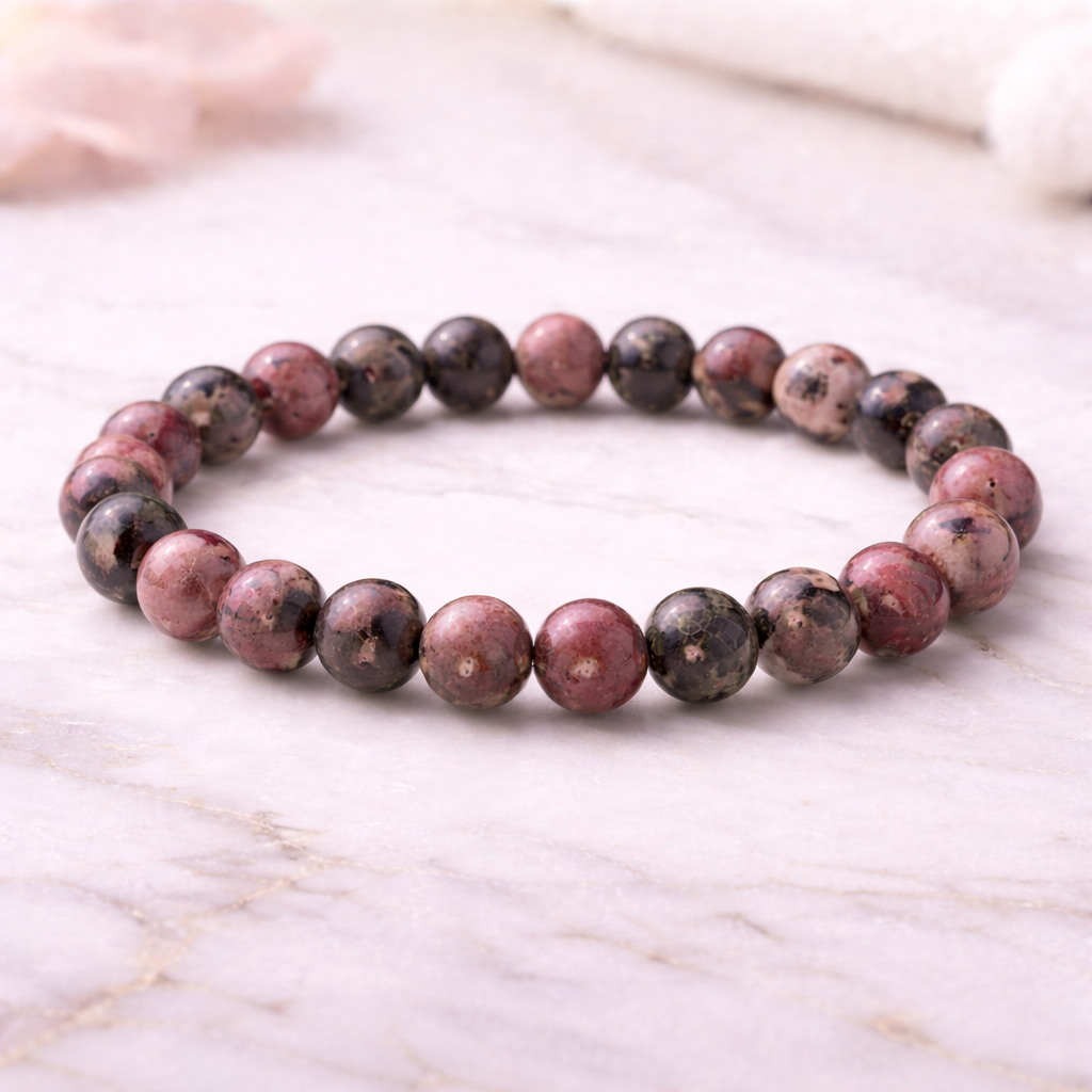 Rhodonite bracelet by quazi mineral