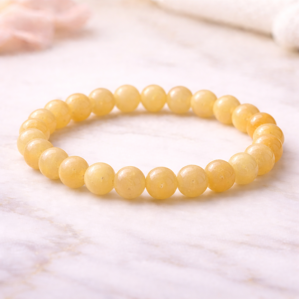 Yellow calcite bracelet by quazi mineral
