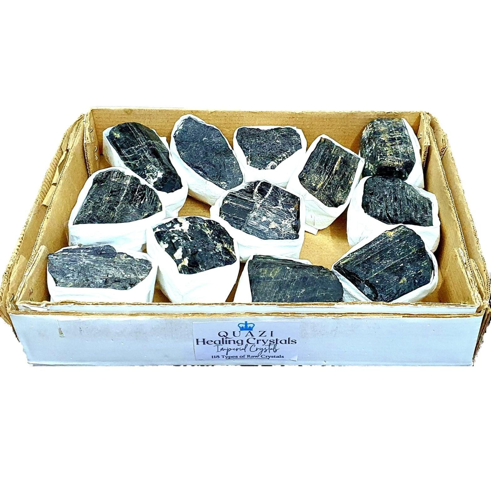 black tourmaline crystal flat box