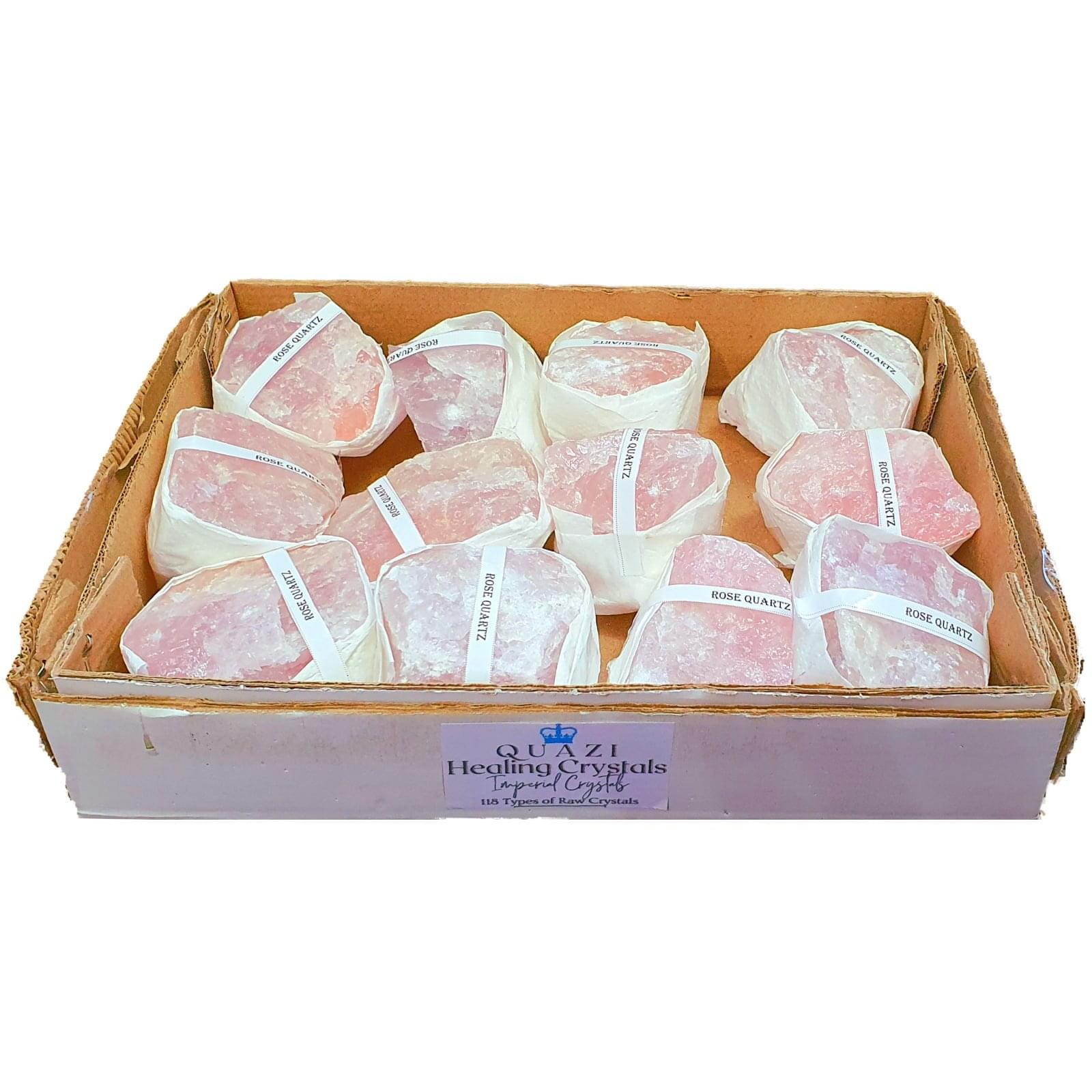 rose quartz crystal flat box